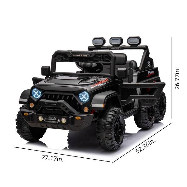24V Ride On Truck Car With Remote Control, 4WD Electric Vehicle With Music, Spacious Storage In The Rear For Kids Gifts