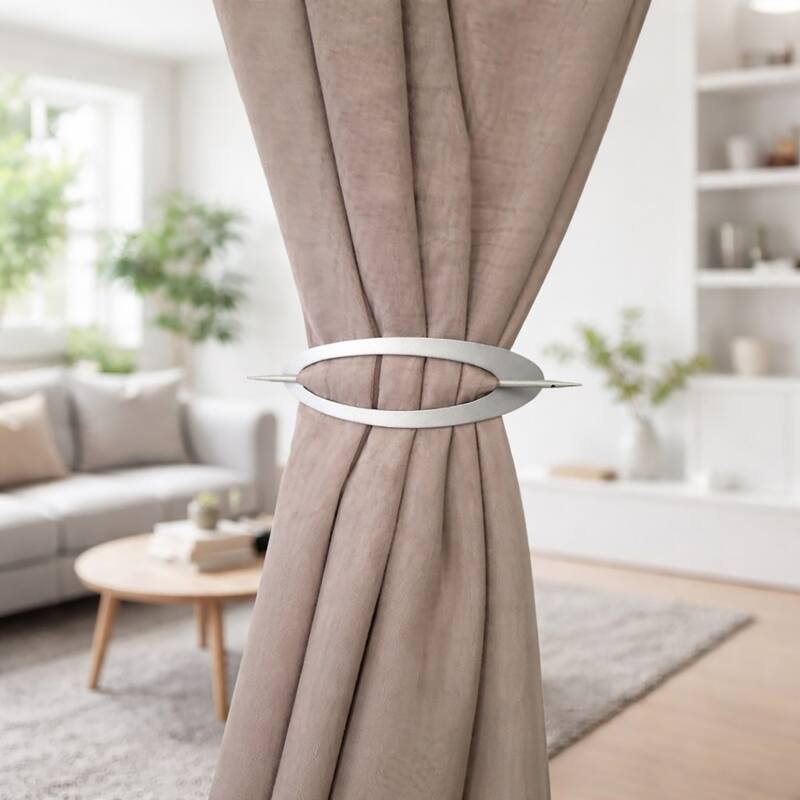 Elegant Metal Curtain Tiebacks, Oval Design for Easy Install