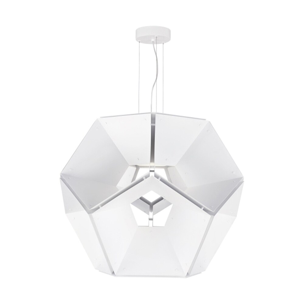 Tech Lighting 700HEX24-LED9  Hex Suspension 24" Wide Integrated LED Chandelier (White / White / 3000K) - Chandeliers For Bedrooms by Overstock.com
