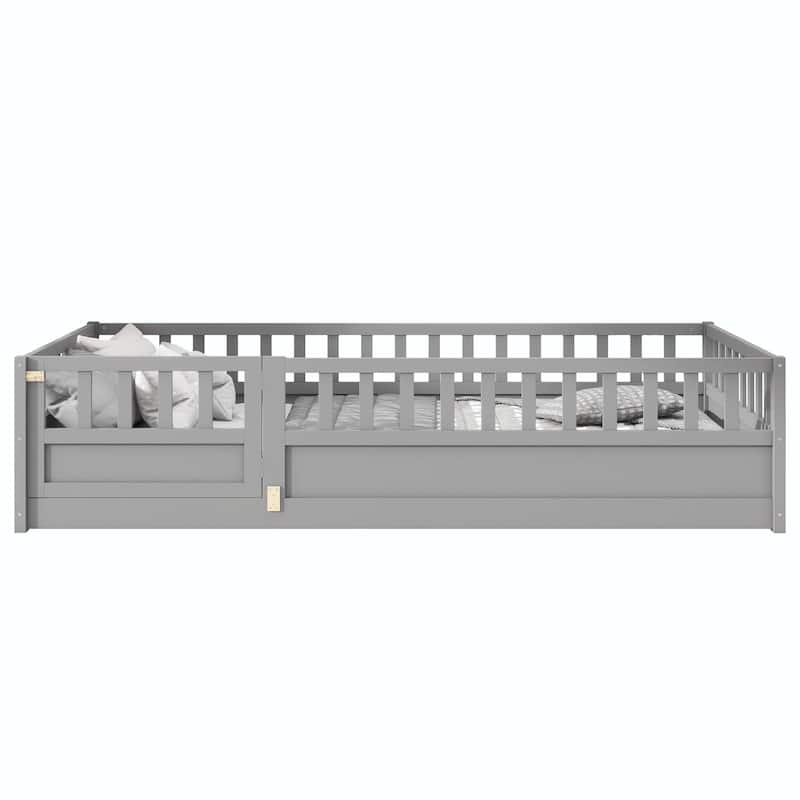 Twin Size Floor bed with super high security barrier For children