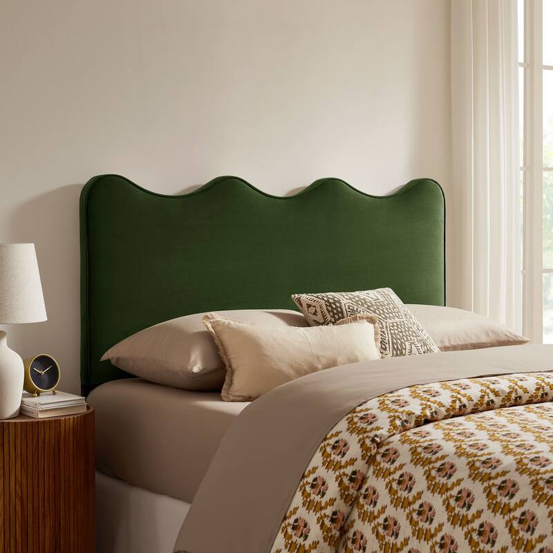 Athena Stain-Resistant Performance Velvet Headboard - Moss Green - Queen