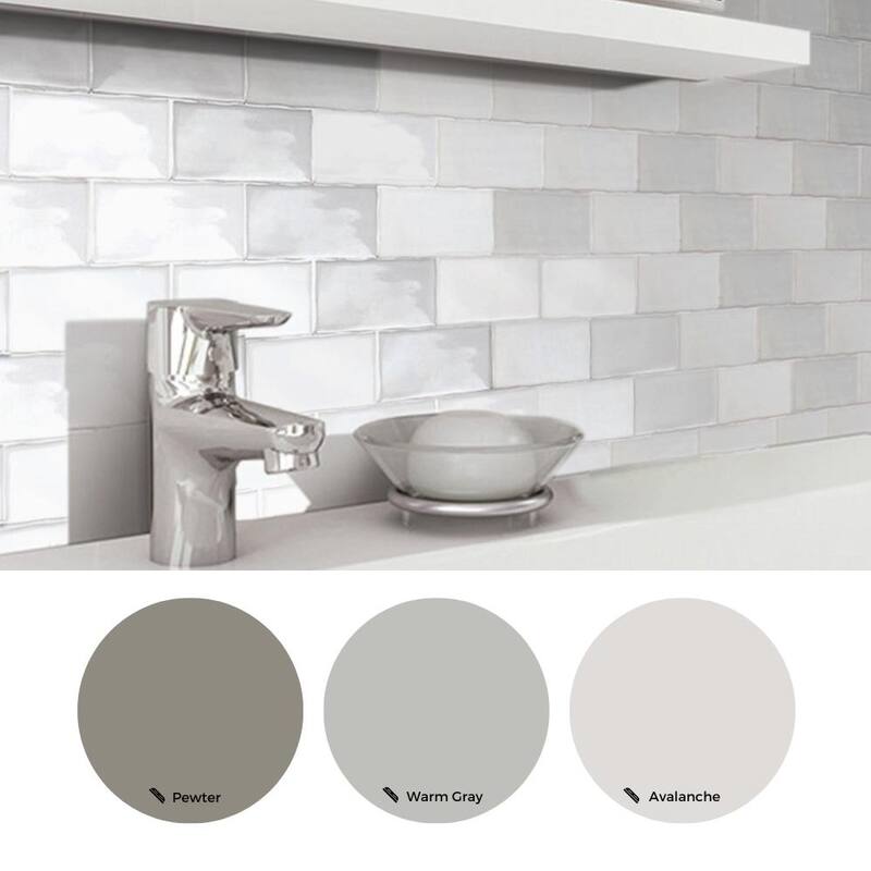 The Tile Life Metro 12x11 Grey/ White Brick Porcelain Backsplash Wall Tile