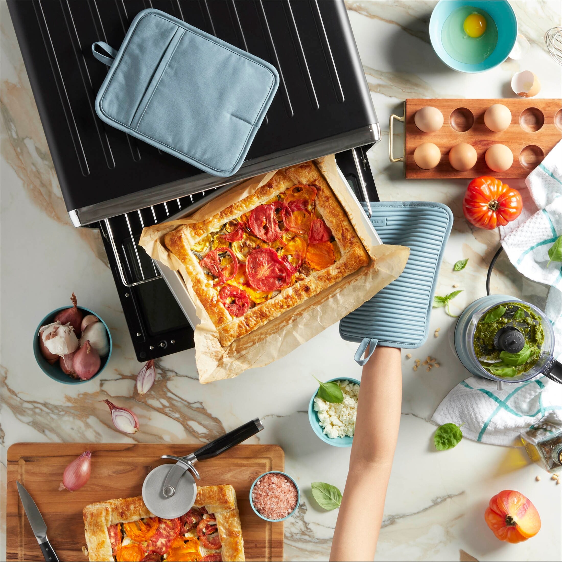 KitchenAid 7x9 Ribbed Silicone Pot Holder 2-Pack Set for Heat Protection-image