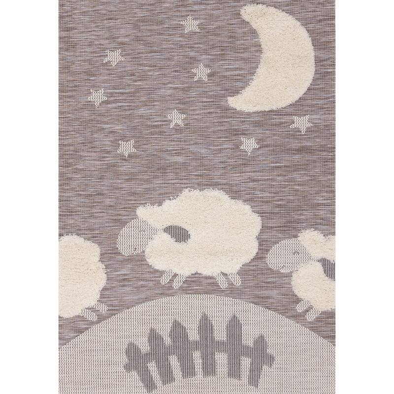 Kids Collection -Cream/Brown Sheep Rug