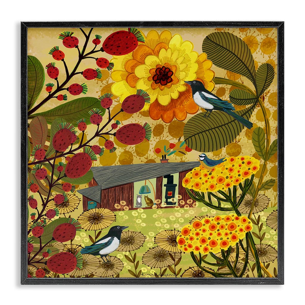 Stupell Warm Autumnal Cottage Framed Giclee Art Design By Kay Widdowson