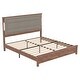 preview thumbnail 9 of 8, Queen Size Platform Bed Frame with Upholstered Headboard Featuring USB and Type-C Charging Ports