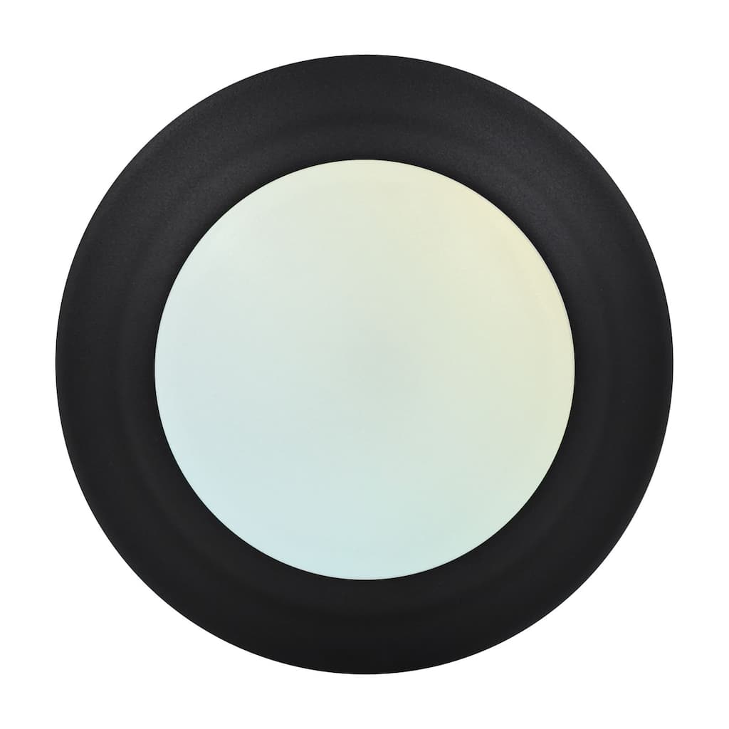 Luxrite 4 Inch LED Disk Lights, Dimmable Flush Mount Ceiling Light, 5CCT, 11W, 800LM, Damp Rated, ETL, Black