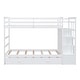 preview thumbnail 3 of 16, Twin Over Twin Wood Bunk Bed with Trundle and Staircase, White