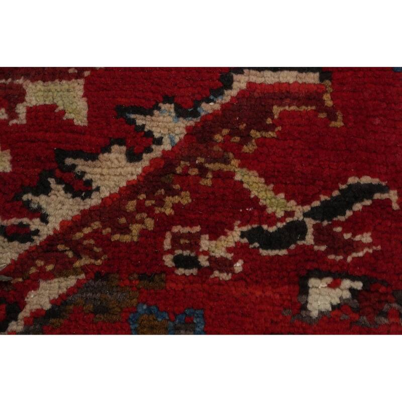 Hand Knotted Oriental 100% Wool Carpet Traditional Medallion Red Heriz Area Rug - 9' 11'' X 8' 0''