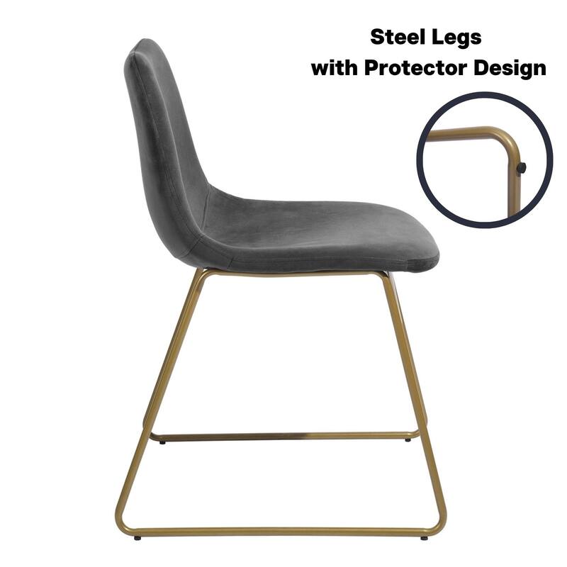 Homylin Batassel Velvet Dining Chairs, Upholstered Reception Chairs, with Metal Legs for Home Kitchen, Living Room(set of 2)
