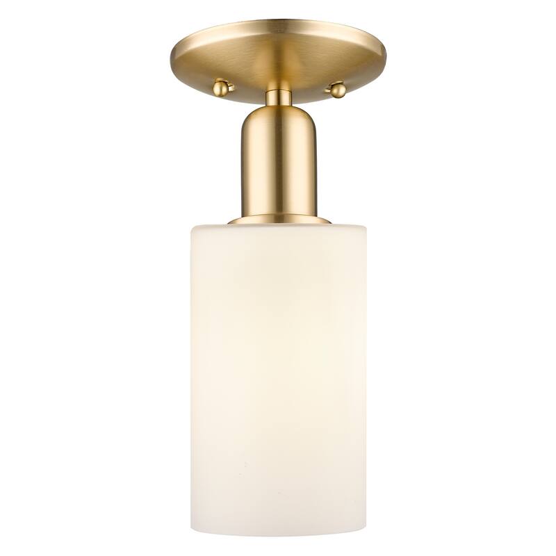 Innovations Lighting 716-1C-11-5 Clymer Semi-Flush Clymer 5" Wide - Champagne Bronze / Matte White