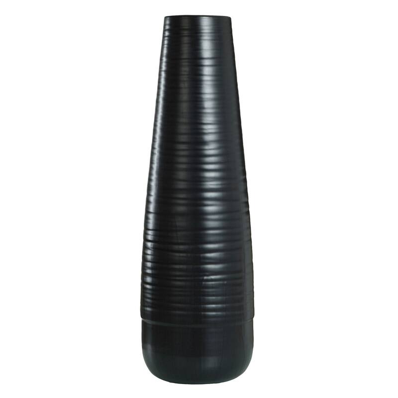 Harp & Finial Corinth Large Ceramic Vase - Matte Black