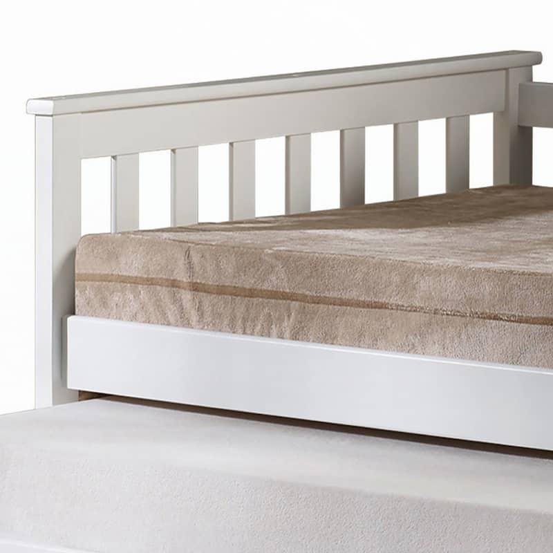 White Slatted Armrest Twin Daybed