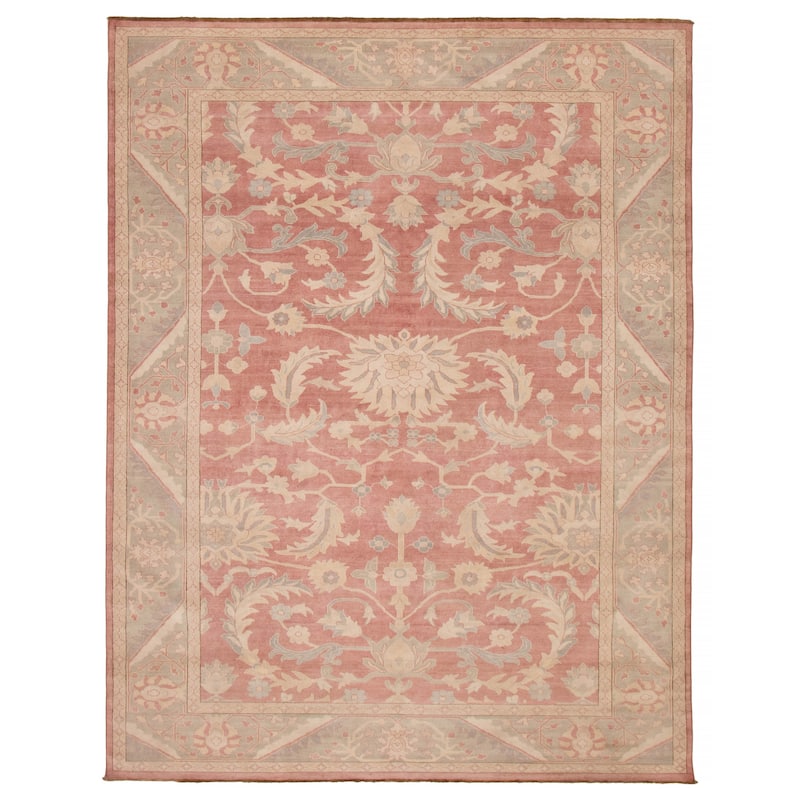 ECARPETGALLERY Hand-knotted Oushak Copper Wool Rug - 9'1 x 11'10 - Dark Copper - 9'1 x 11'10