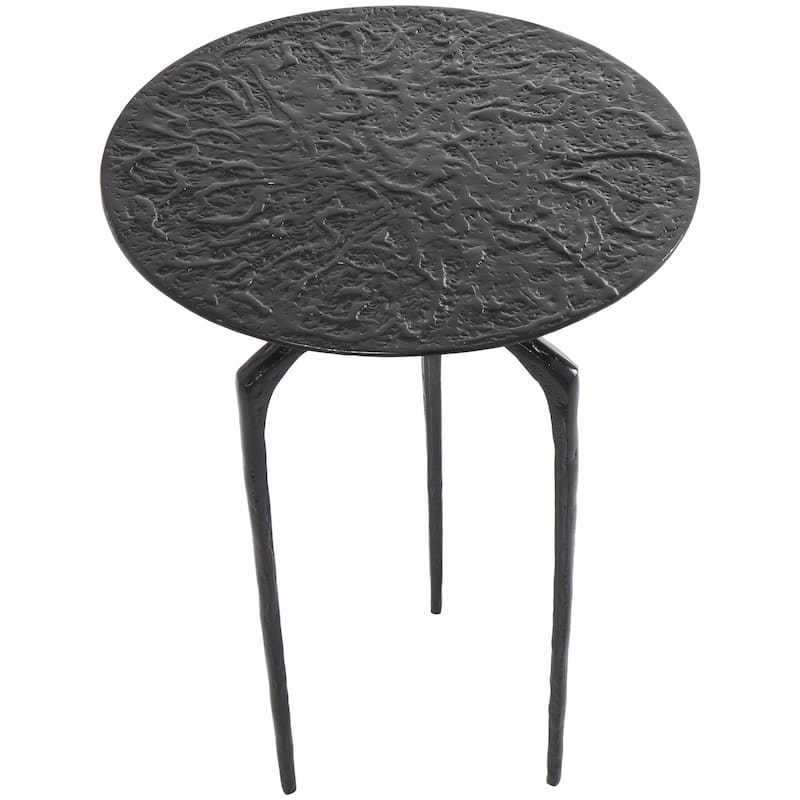 Aluminum Metal Geometric Slim Textured Accent Table - Silver, Gold or Gray - Roche River Decor