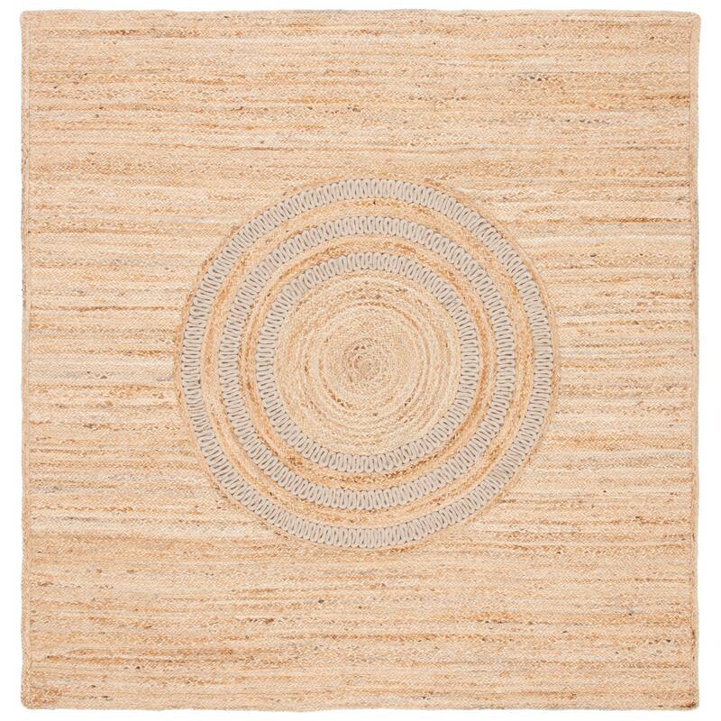 SAFAVIEH Handmade Natural Fiber Reveca Casual Solid Jute Rug - 6' Square - Beige