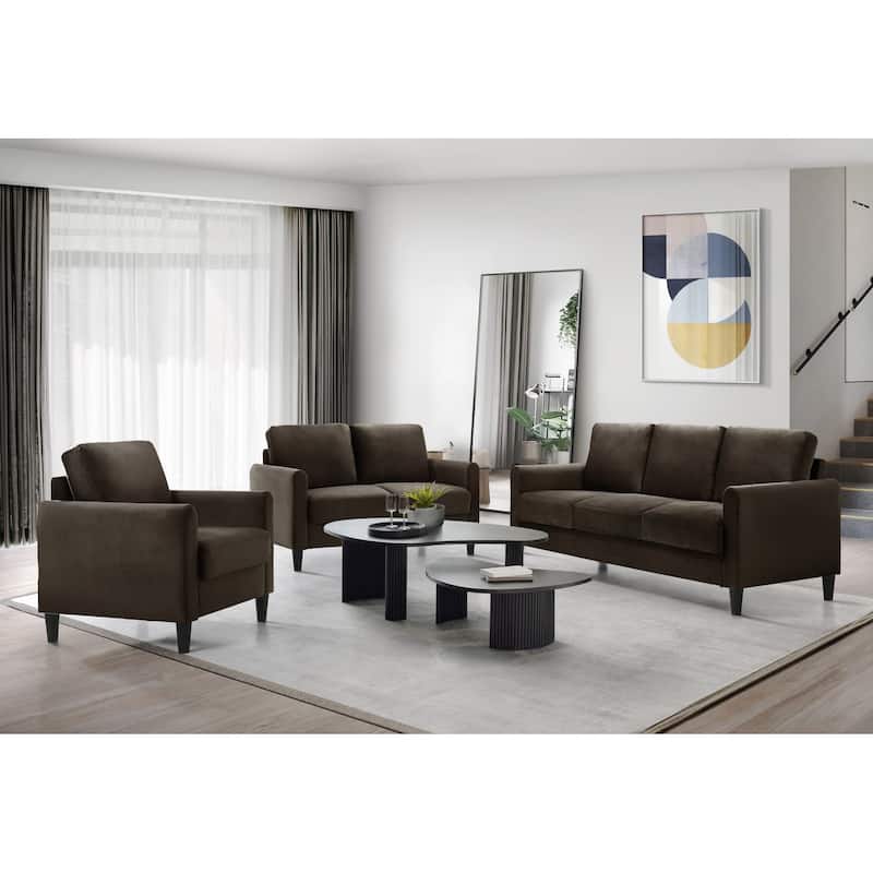 Clayfell Airell Velvet Arm Living Room Set - Accent Chair - Brown
