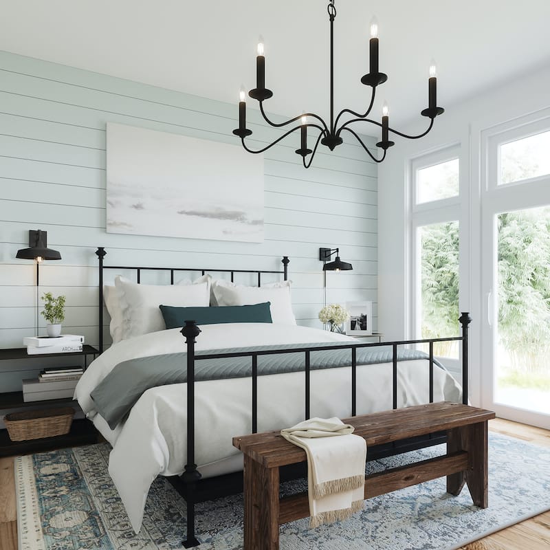 Vincent 6-light Black Iron Hanging Chandelier