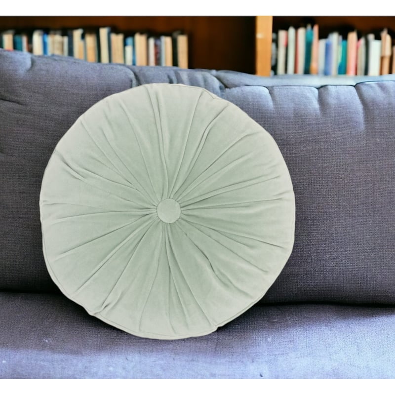 HomeRoots 16" X 16" Light Pink Round Velvet Throw Pillow