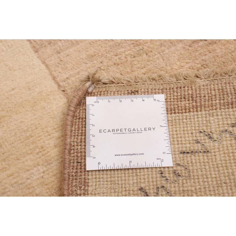 ECARPETGALLERY Hand-knotted Finest Peshawar Ziegler Ivory Wool Rug - 2'6 x 11'9