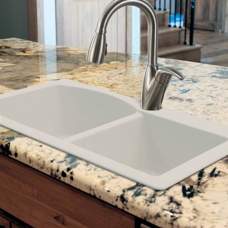 Transolid K-ATDD3322 Aversa 33" Drop In Double Basin Granite Kitchen