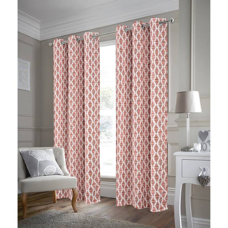 Justice Geometric Privacy Window Curtain Panel 84" or 95" - 54" x 95" - Spice