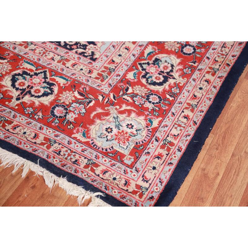Hand Knotted Oriental 100% Wool Carpet Traditional All-Over Navy Blue & Blues Bidjar Area Rug - 12' 8'' X 9' 9''
