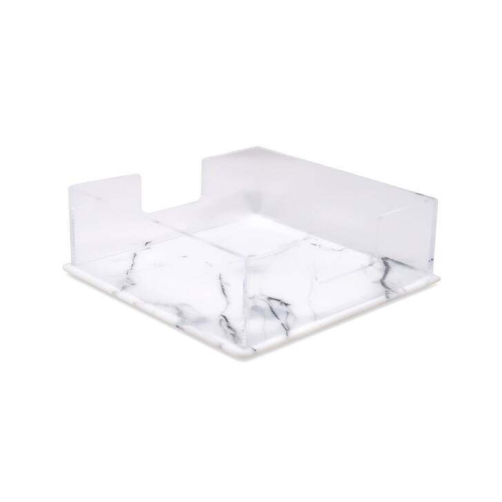 Acrylic Square Napkin Holder with White Base, 8"L