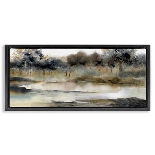 Stupell Trees By Lakeside Landscape Framed Floater Canvas Wall Art ...