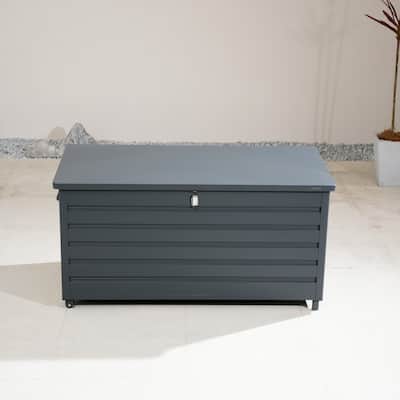 Modern Outdoor Aluminum Storage Box with Wheels and Waterproof Liner