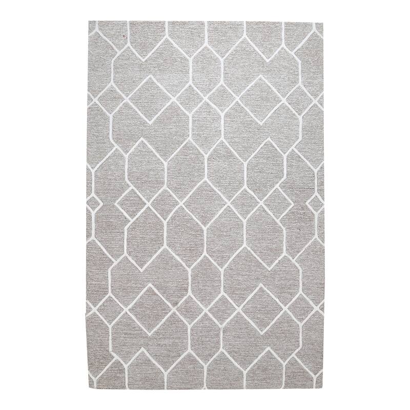 George Towne Living Geo Metro Luxury Handmade Geo Wool Area Rug