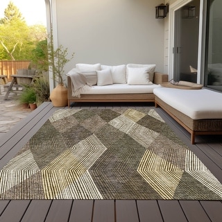 Machine Washable Indoor/ Outdoor Diamond Stripes Chantille Rug - Bed ...