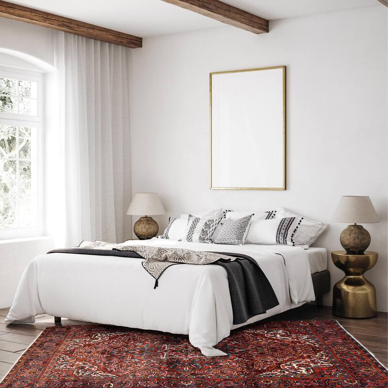 ECARPETGALLERY Hand-knotted Sarabi Dark Red Wool Rug - 6'8 x 9'6