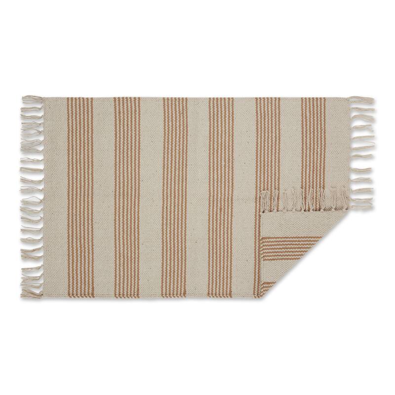 DII Black Ticking Stripe Hand-Loomed Rug 2x3 Ft - 24.0 In. L X 36.0 In. W X 0.2 In. H