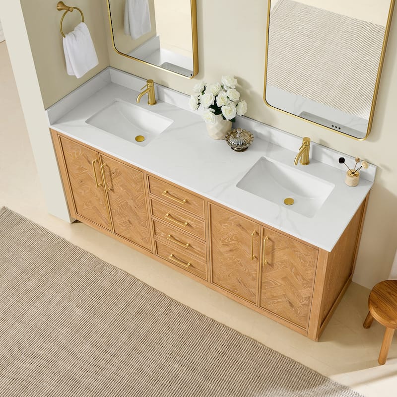 Jakarta Bath Vanity with Quartz Stone Top without Mirror