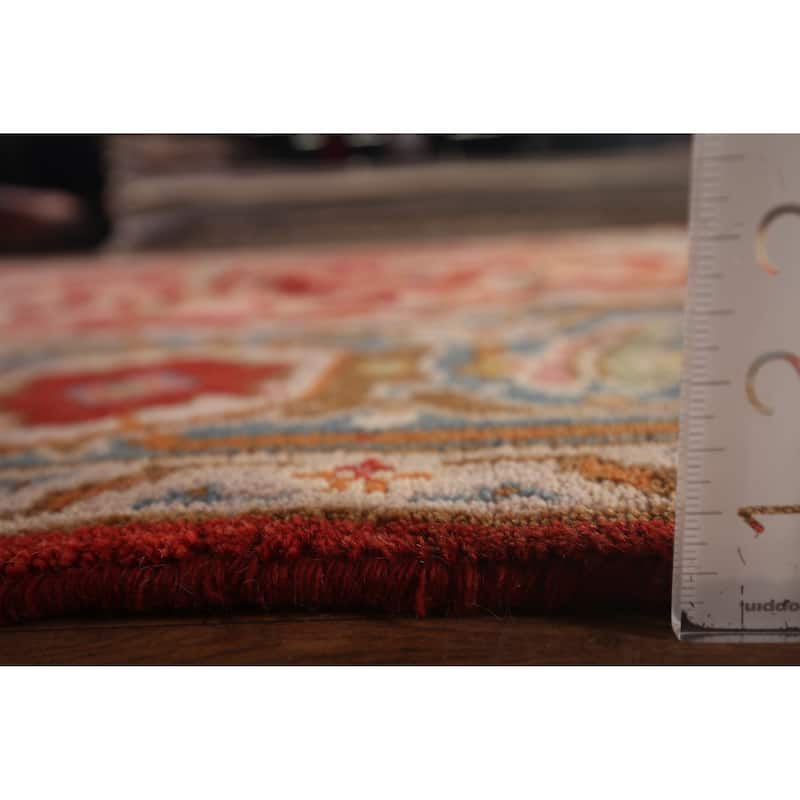 All-Over Red Oushak Indian Area Rug Handmade Wool Carpet - 8'10"x 11'8"
