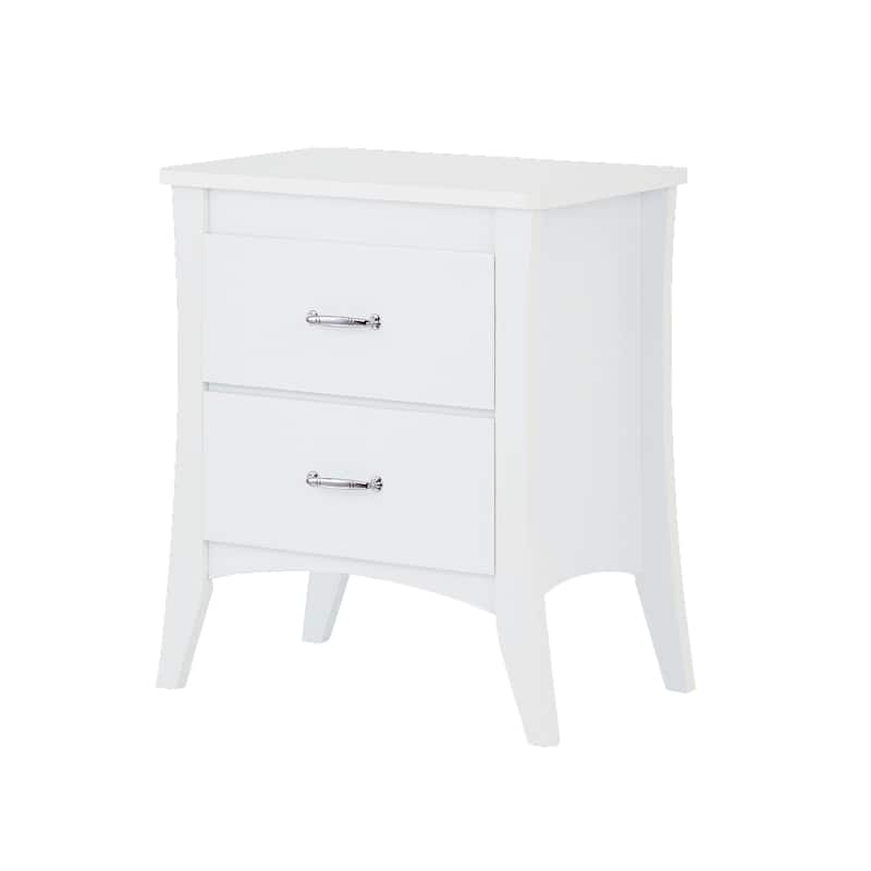 Vexa White 2-Drawer Nightstand
