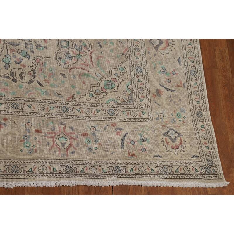 Floral Tabriz Persian Area Rug Hand-Knotted Wool Carpet - 9'10"x 12'6"