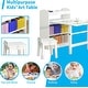 preview thumbnail 6 of 16, Kids Art Table and 2 Chairs,Kid Craft Table with Supplies Storage Shelves,Canvas Bins,Paper Roll for Preschool Toddler