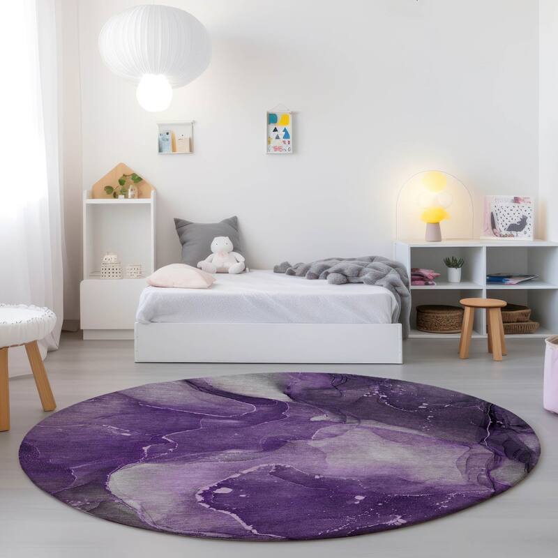Almisi Artistic Abstract Weather Resistant Blended Style Outdoor Rug