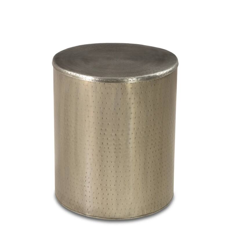 Timbergirl Silver Iron End Table with Storage - 18"