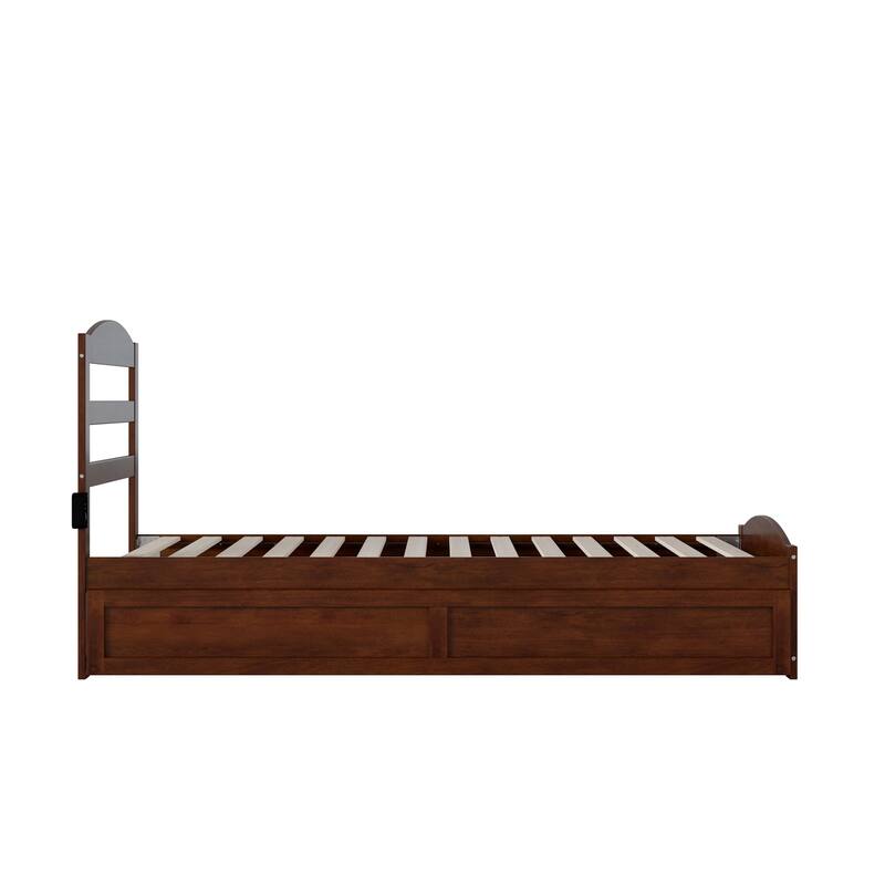 Warren Solid Wood Platform Bed with Footboard and Twin XL Trundle