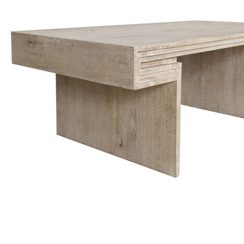 American Vintage Industrial Coffee Table, Premium Reclaimed Wood Texture Rectangular Design