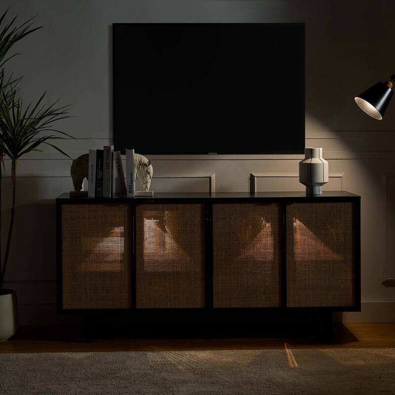 Heinz 63"Wide Contemporary Storage Sideboard with Adjustable Shelves by HULALA HOME