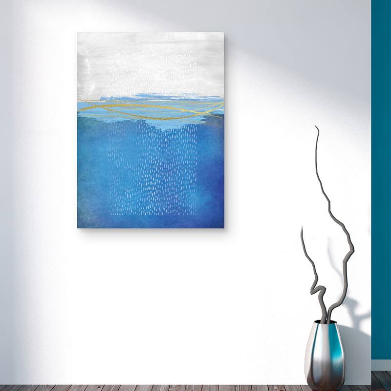 Blue & Gold Abstract by Nikki Chu Canvas Art Print