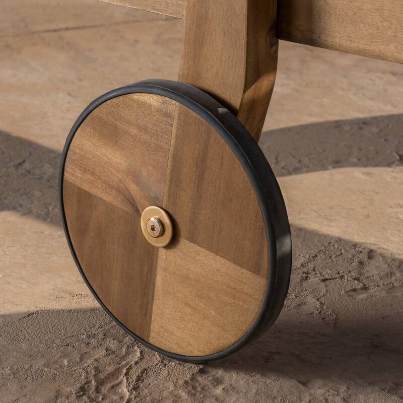 Perla Outdoor Acacia Wood Chaise Lounge (Set of 2) by Christopher Knight Home