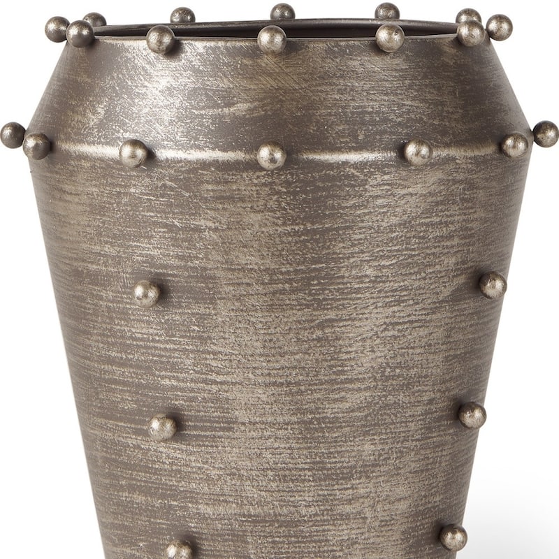 9" Silver Metal Table Vase - 7.09