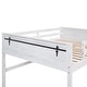 preview thumbnail 7 of 6, White Wood Full Size Loft Bed with Hanging Clothes Racks