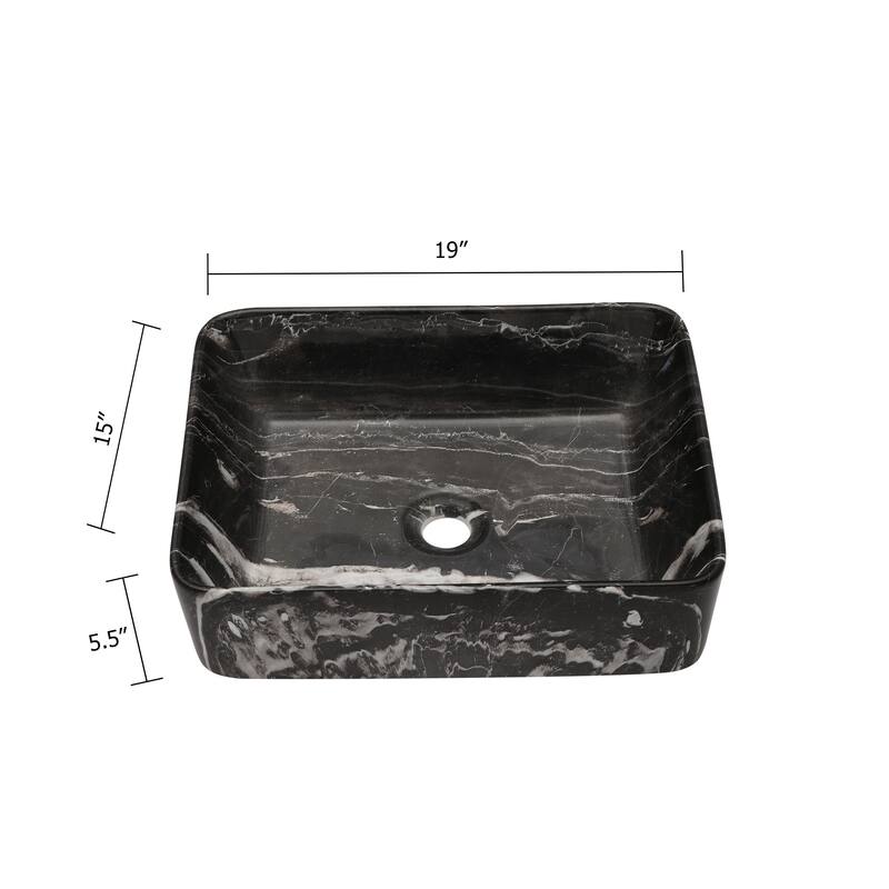 19"x15" Ceramic Rectangular Sink