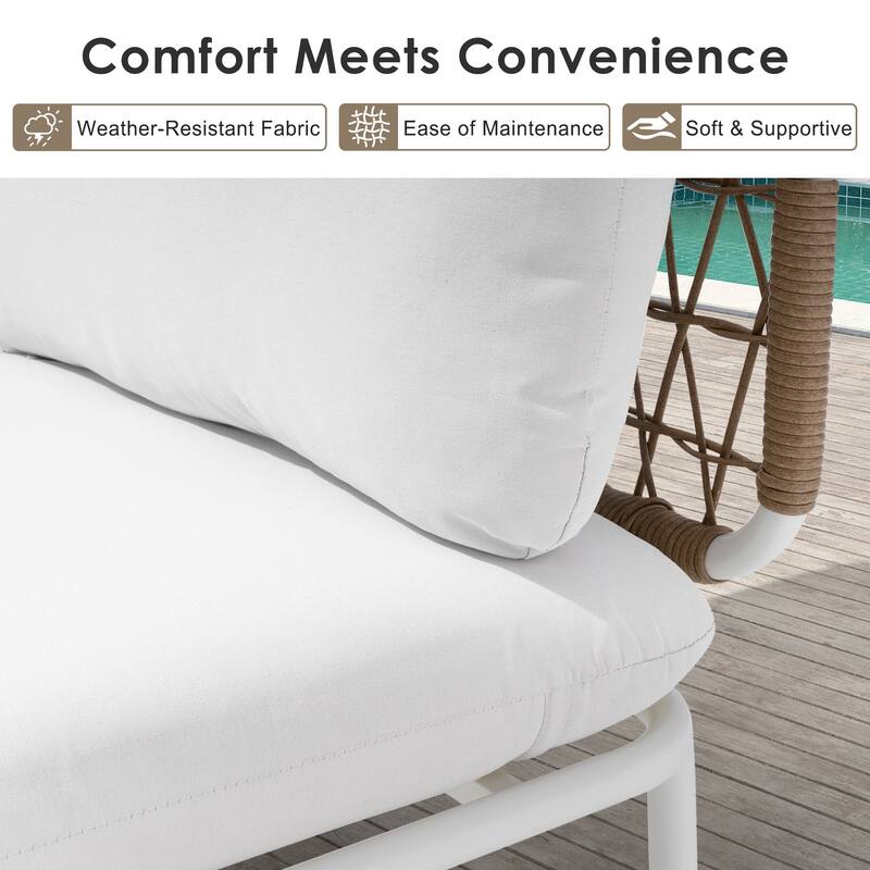Outdoor Cushioned Sectional Sofa Chat Set Patio Conversation Seating Set